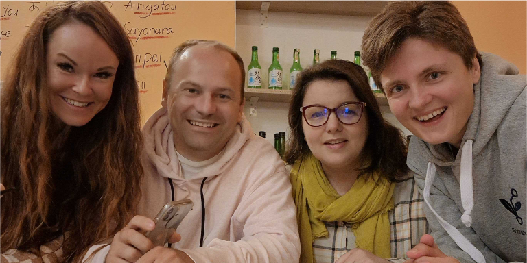 Freddie, Branimir, Tamsin & Kate