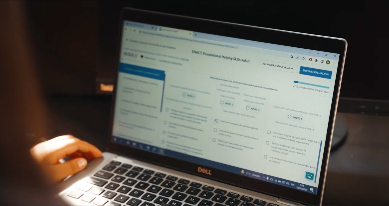 EQUIP assessment in use on a desktop